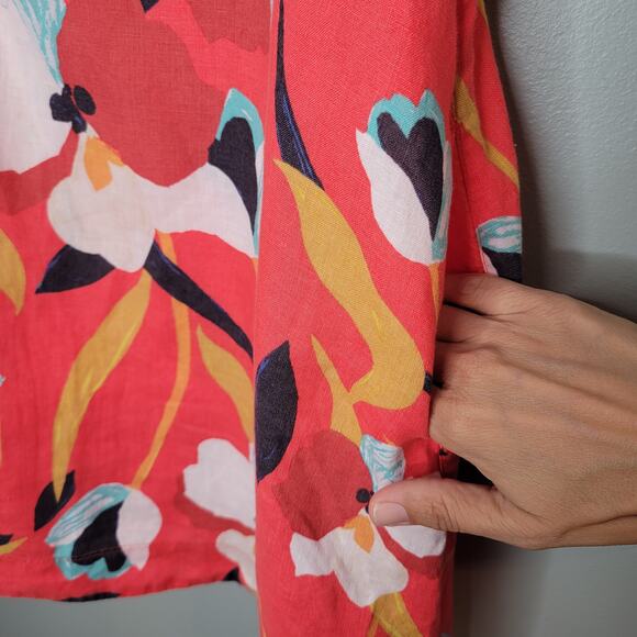 Sigrid Olsen Linen Tank Dress Women's Size M Colorful Floral Summer Mod Resort - Picture 5 of 10